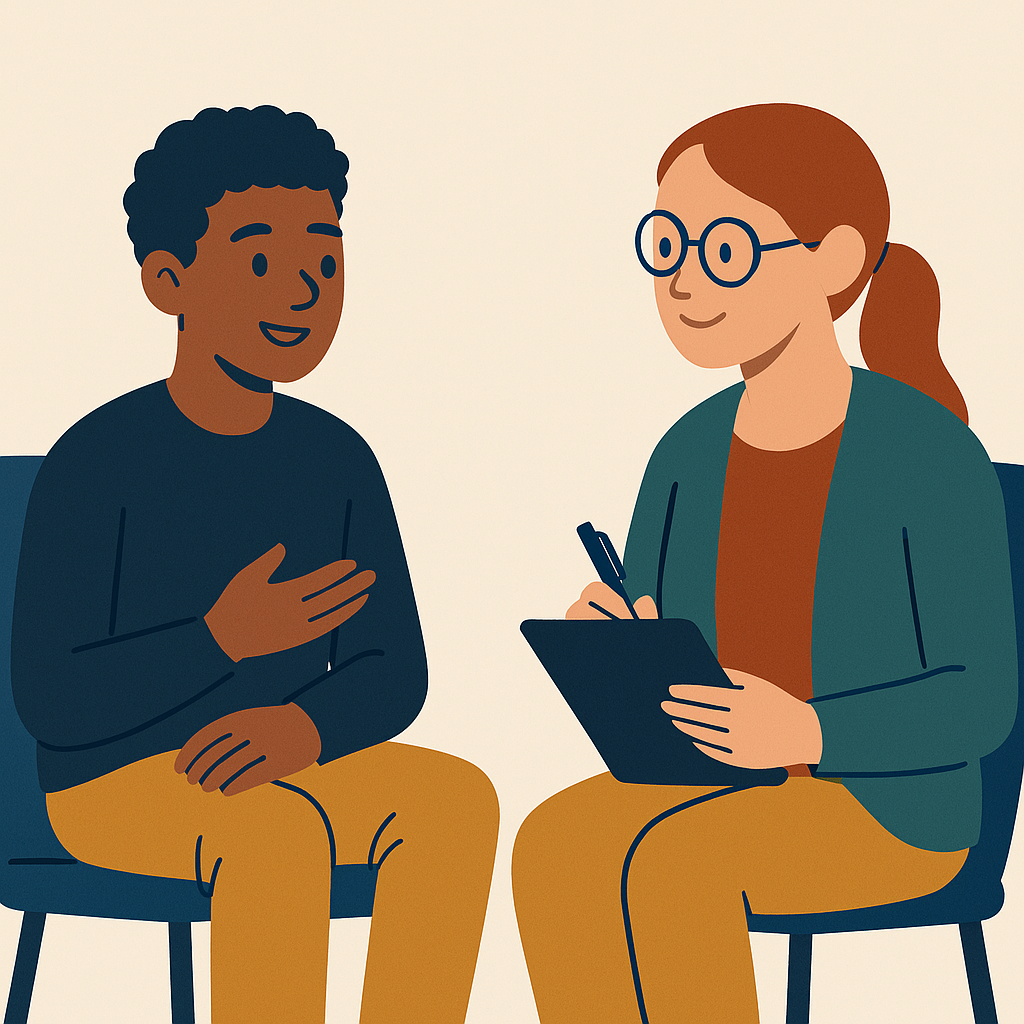 Child working with a therapist